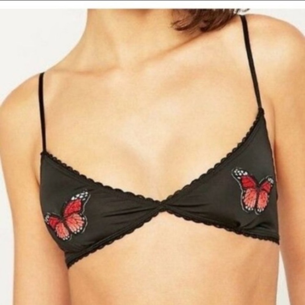 Urban Outfitters I Heart Butterfly triangle bra